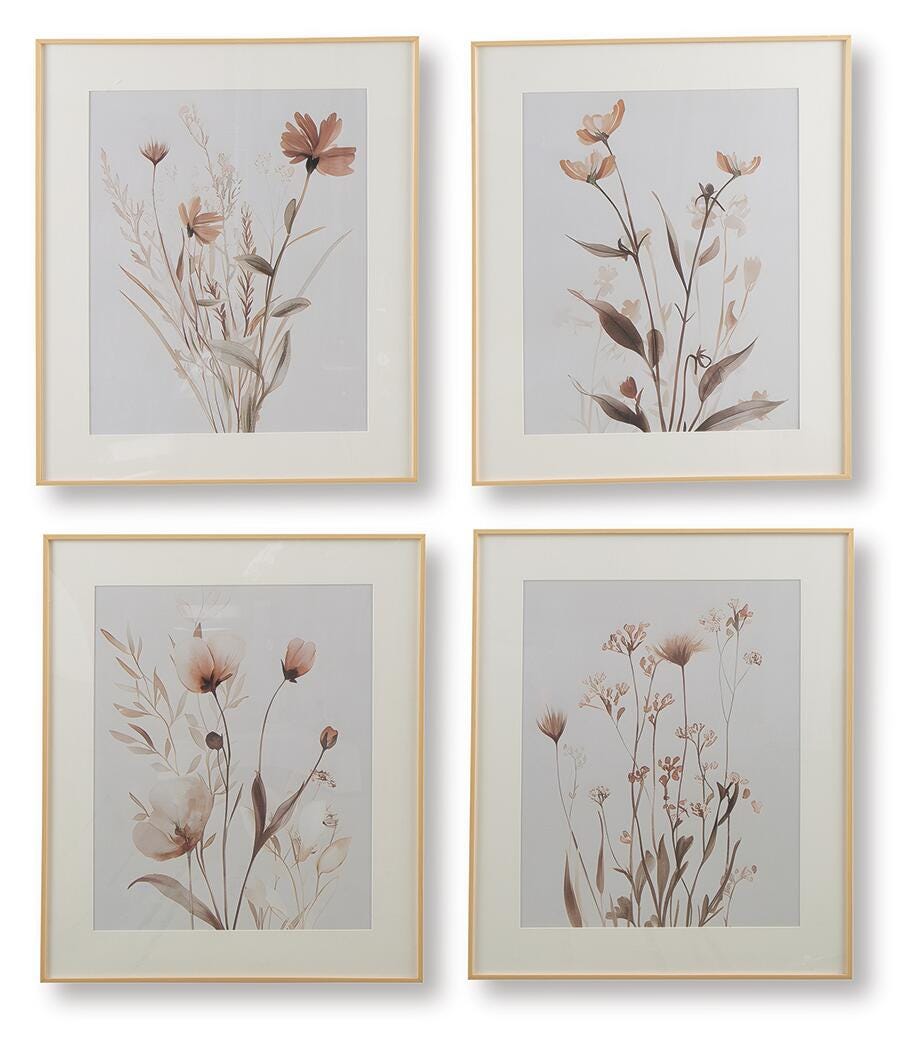 Chettings Wall Art (Set of 4) - Beige (1)