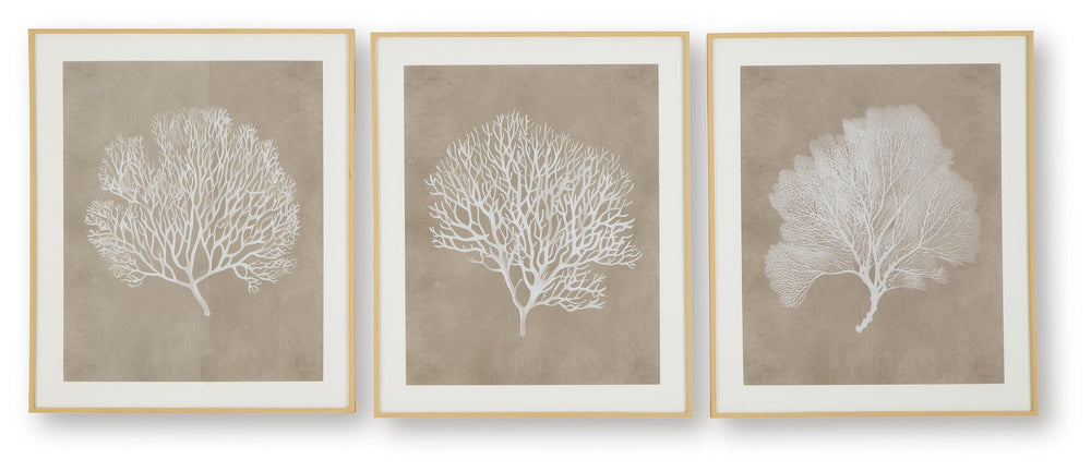 Hendridge Wall Art (Set of 3) - Light Brown (1)