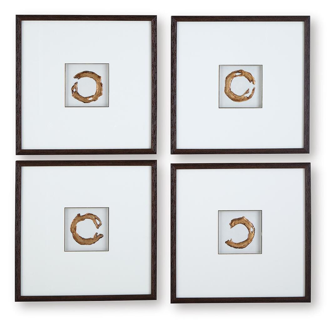 Dallbourne Wall Art (Set of 4) - White (1)
