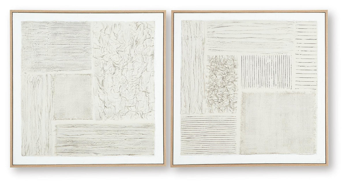 Andorfield Wall Art (Set of 2) - Beige/Black/White (1)