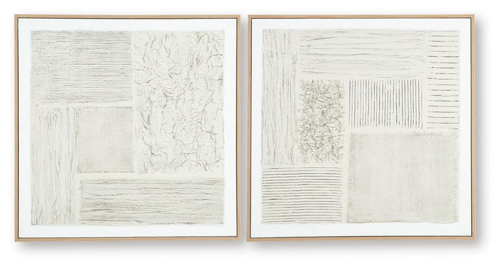 Andorfield Wall Art (Set of 2) - Beige/Black/White (1)