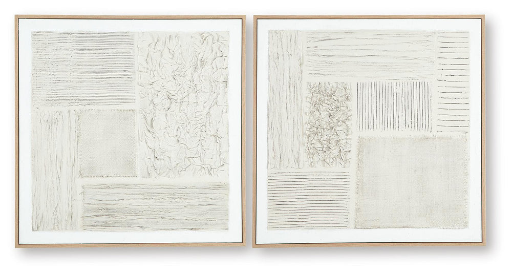 Andorfield Wall Art (Set of 2) - Beige/Black/White (1)