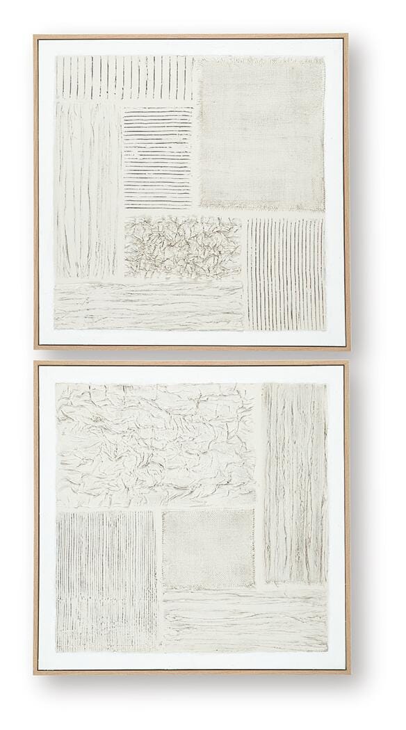 Andorfield Wall Art (Set of 2) - Beige/Black/White (6)