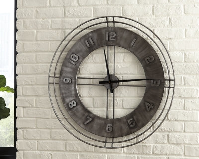 Ana Sofia Wall Clock - Gray | Ashley Furniture