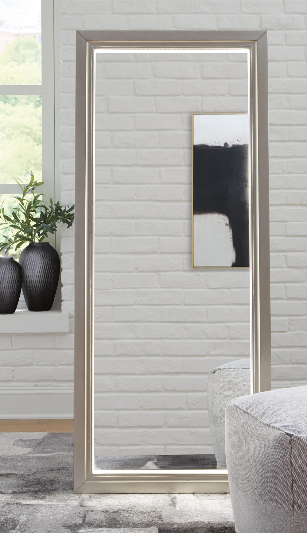 Evesen Floor Standing Mirror with Storage - Gold (8)