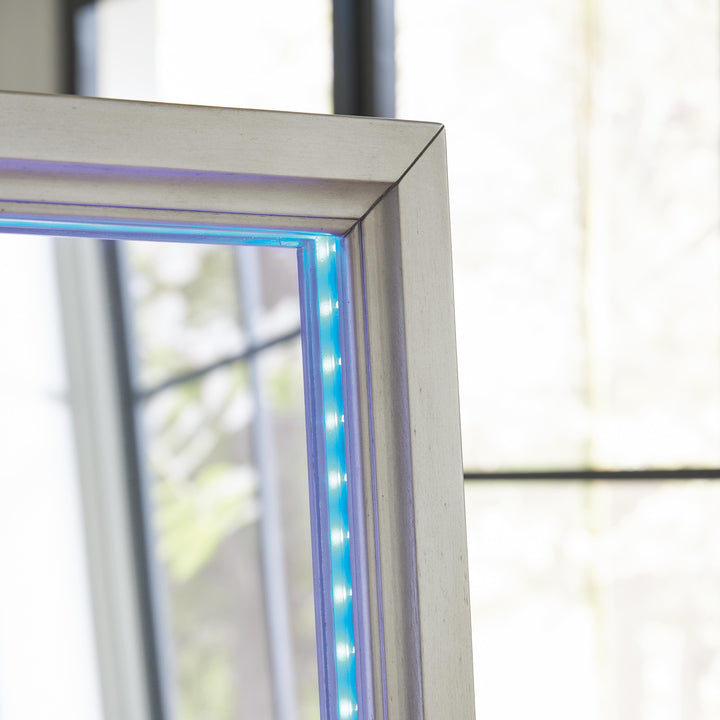 Evesen Floor Standing Mirror/Storage - Beige (10)