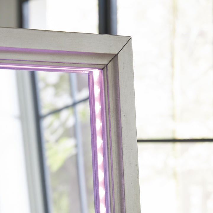 Evesen Floor Standing Mirror/Storage - Beige (16)