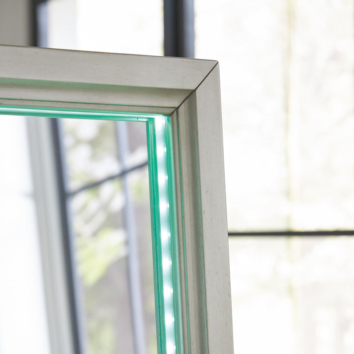 Evesen Floor Standing Mirror/Storage - Beige (19)