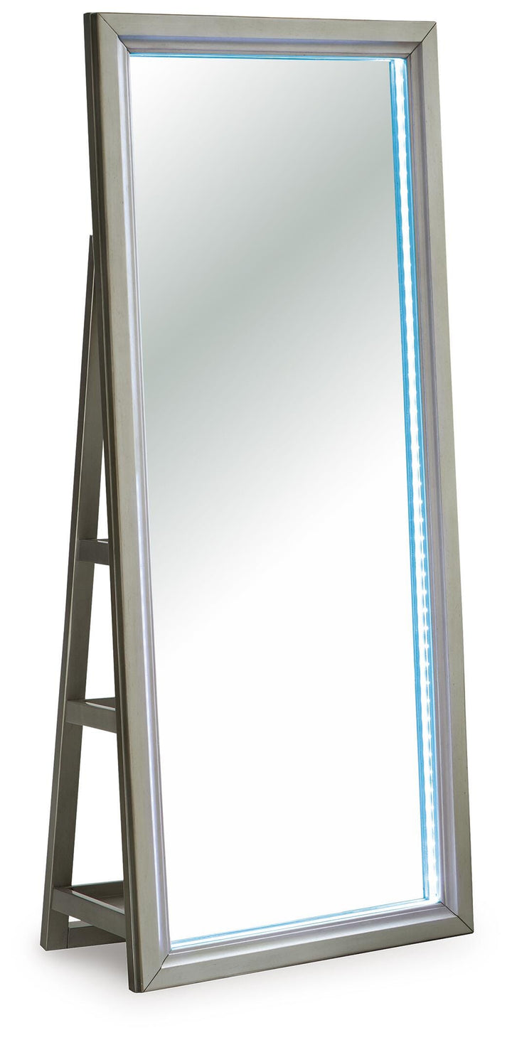 Evesen Floor Standing Mirror/Storage - Beige (8)