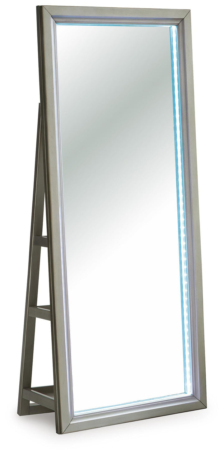 Evesen Floor Standing Mirror/Storage - Beige (11)