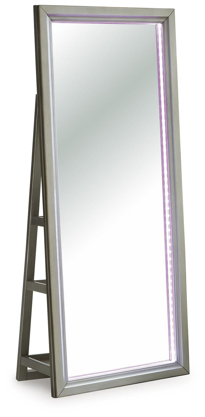 Evesen Floor Standing Mirror/Storage - Beige (14)