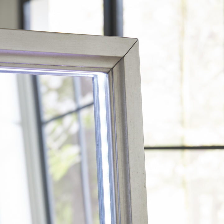 Evesen Floor Standing Mirror/Storage - Beige (25)