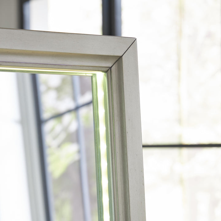 Evesen Floor Standing Mirror/Storage - Beige (28)