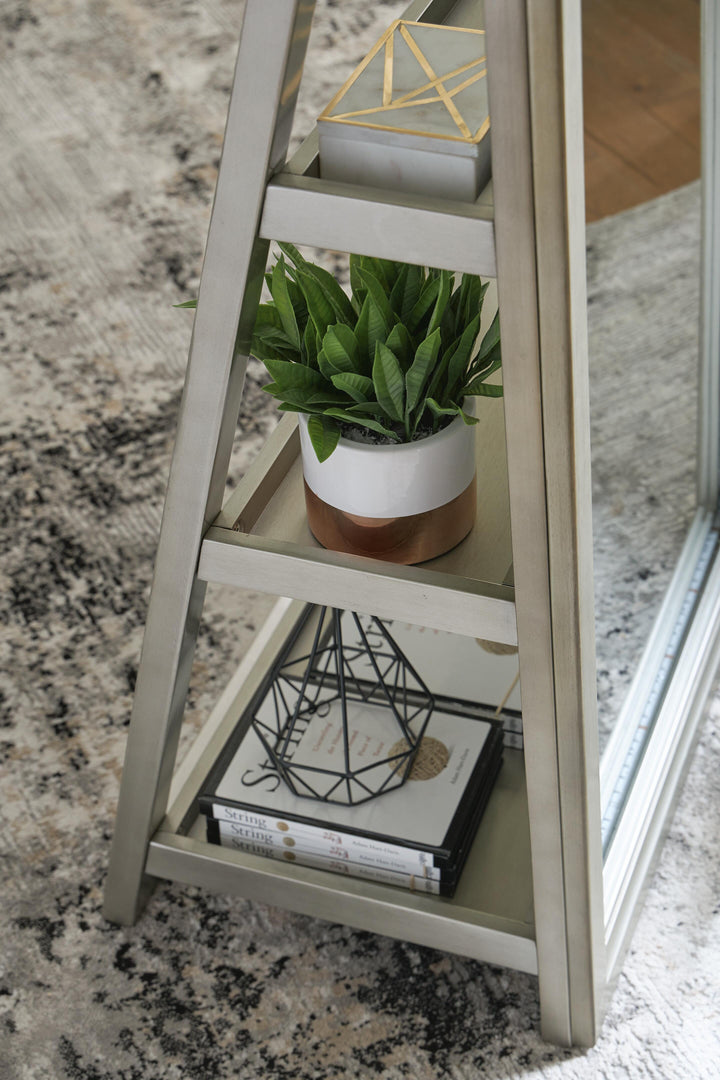 Evesen Floor Standing Mirror/Storage - Beige (6)
