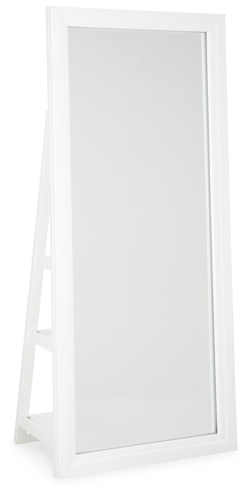 Evesen Floor Standing Mirror/Storage - White (1)