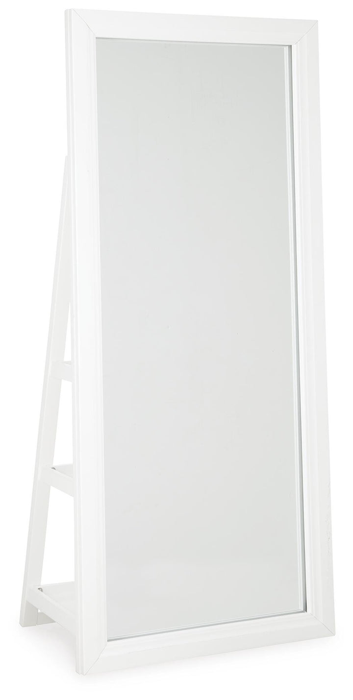 Evesen Floor Standing Mirror/Storage - White (1)