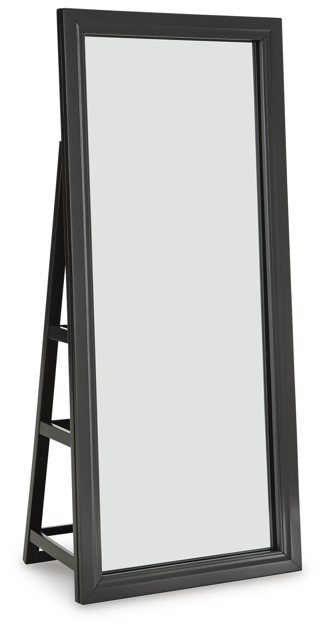 Evesen Floor Standing Mirror/Storage - Black (1)