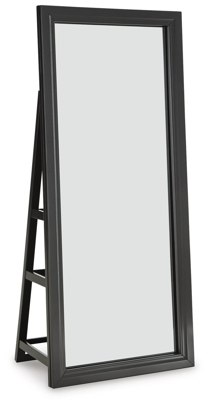 Evesen Floor Standing Mirror/Storage - Black (1)