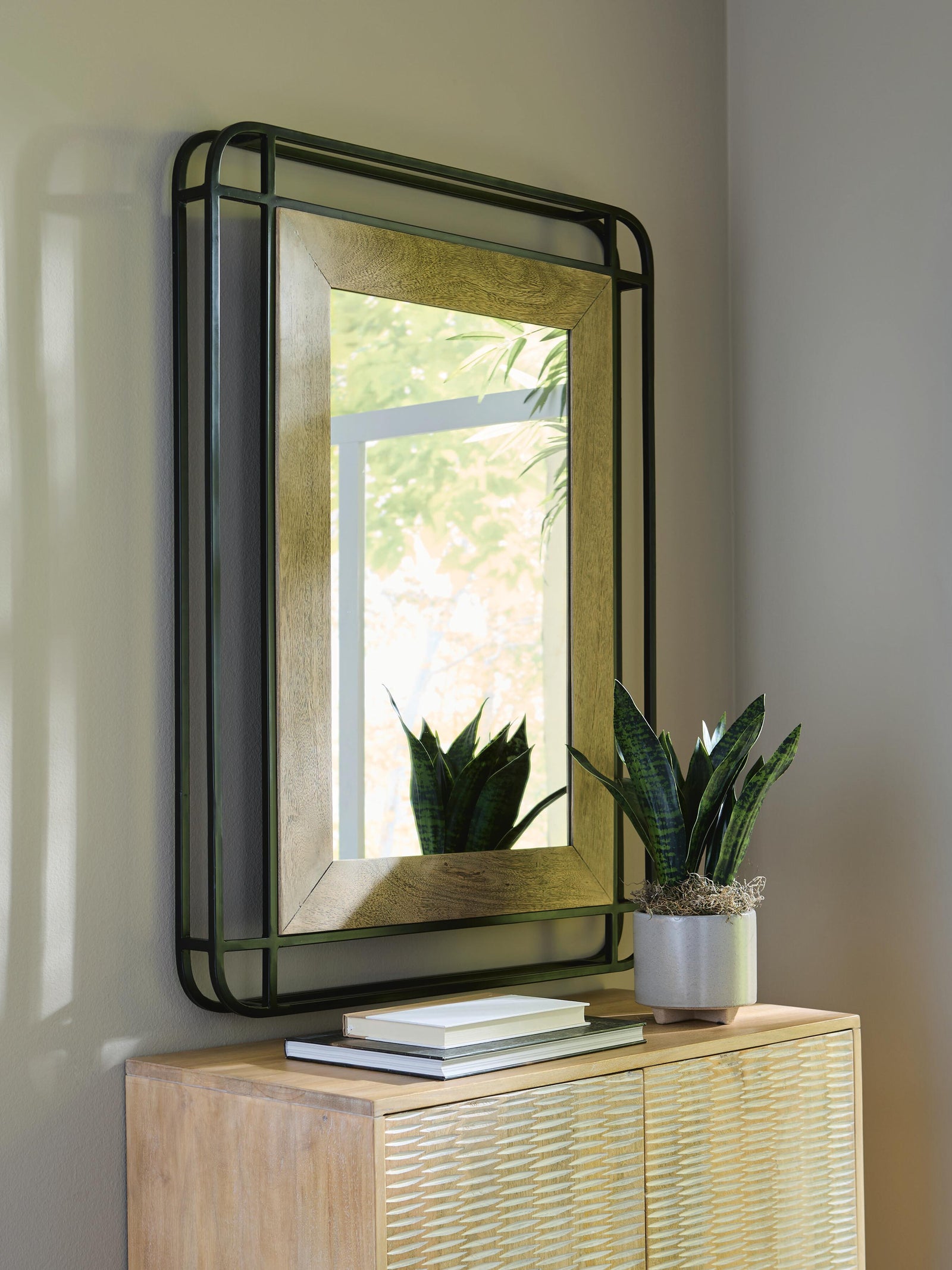 Beelman Accent Mirror - Light Brown (2)