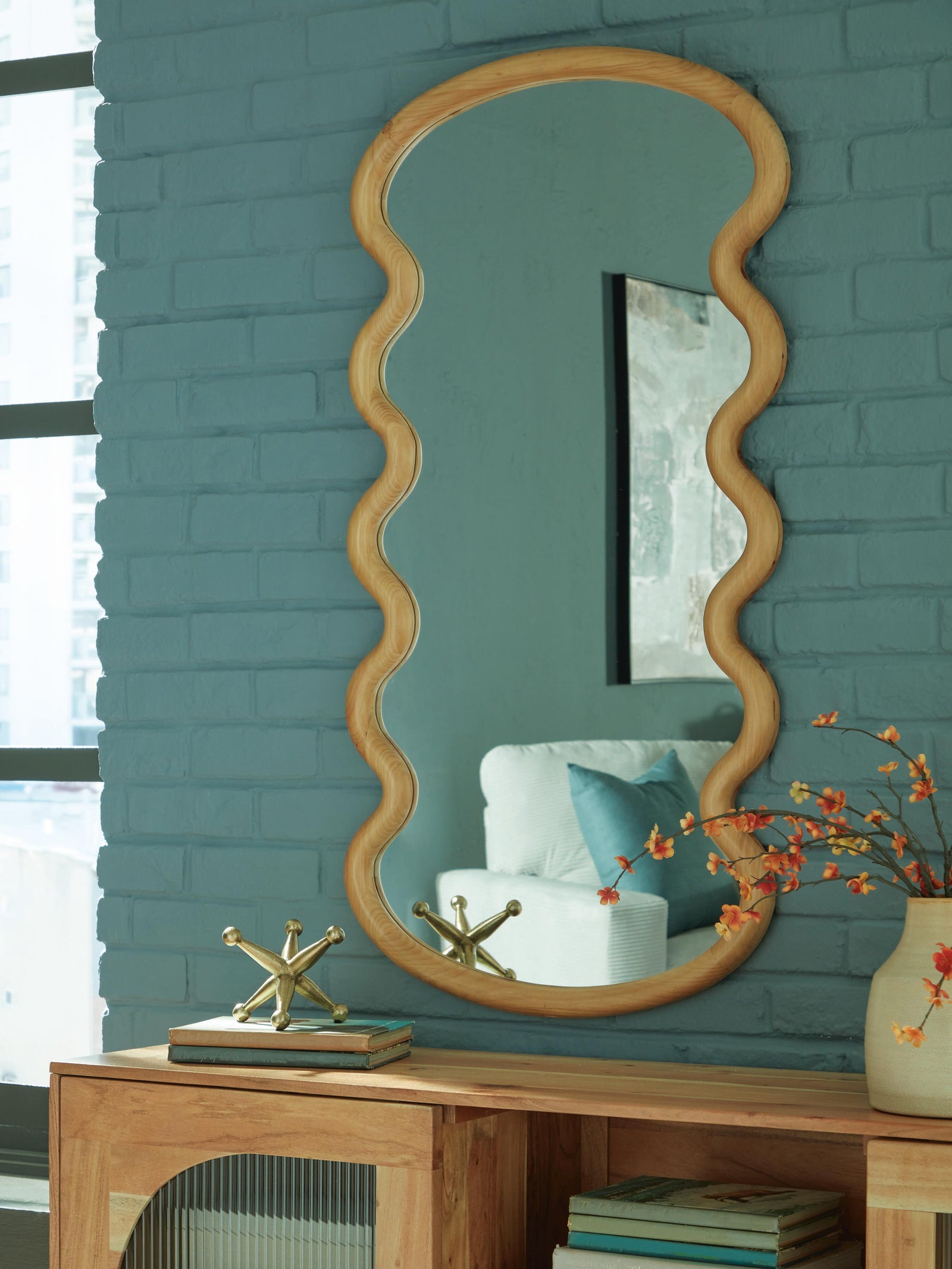 Serendis Accent Mirror - Light Brown (2)