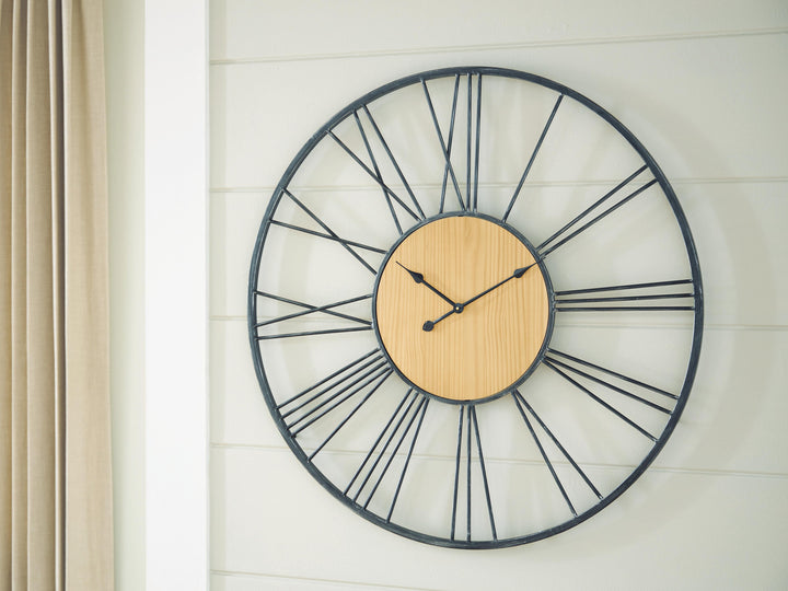 Brockett Wall Clock - Black/Natural (2)