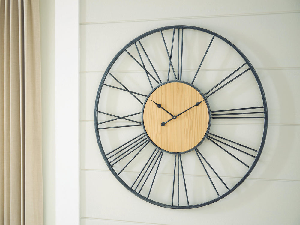 Brockett Wall Clock - Black/Natural (2)