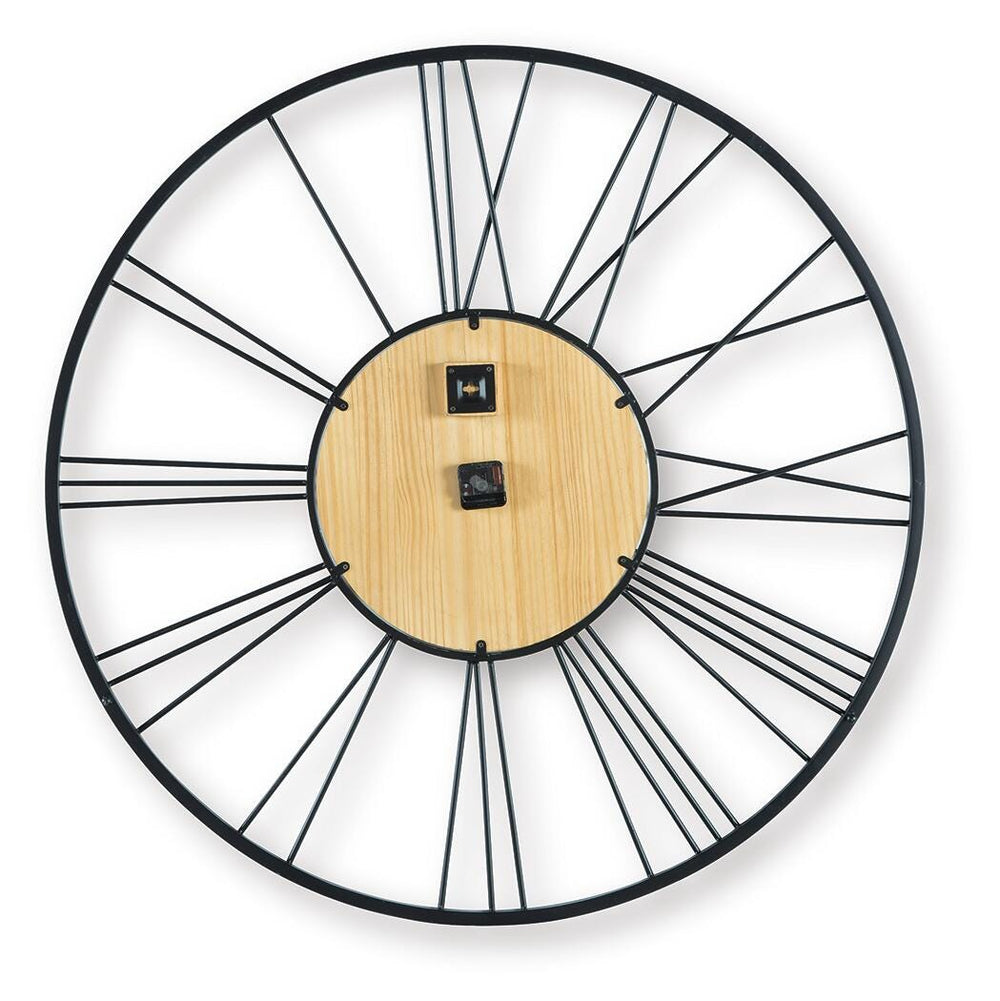 Brockett Wall Clock - Black/Natural (4)