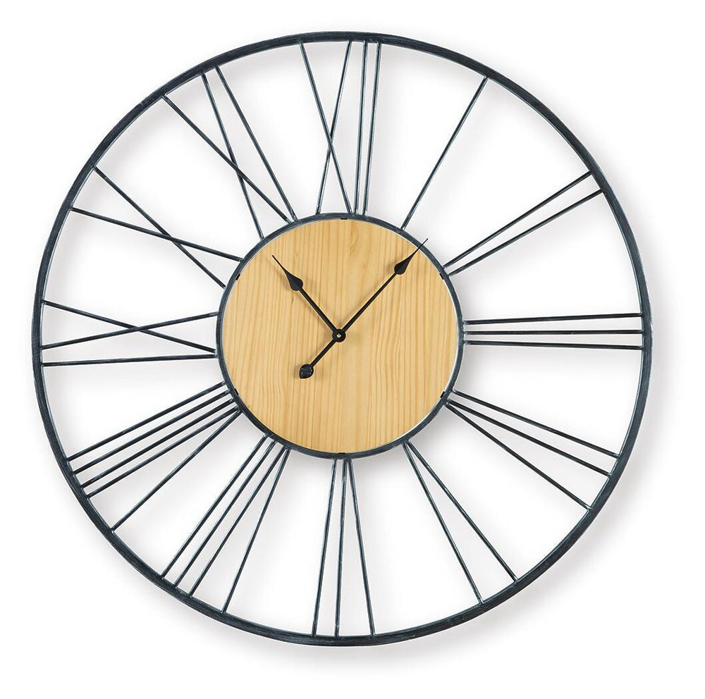 Brockett Wall Clock - Black/Natural (1)