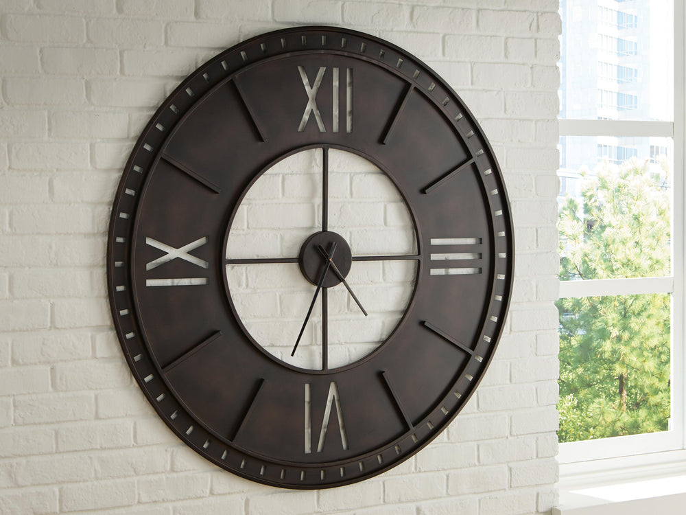 Lytle Wall Clock - Antique Brown (2)