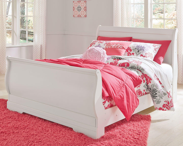 Anarasia Full Sleigh Bed, Dresser and Nightstand - White (3)