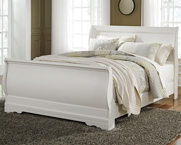 Anarasia Queen Sleigh Bed - White (2)