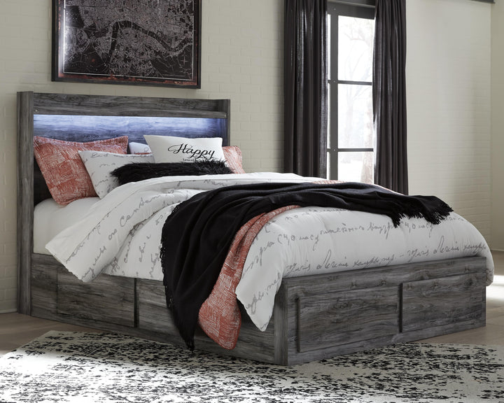 Baystorm Queen Panel Bed with 4 Storage Drawers - Gray (2)