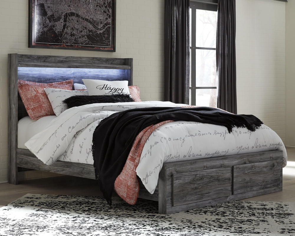 Baystorm Queen Panel Bed with 2 Storage Drawers - Gray (2)