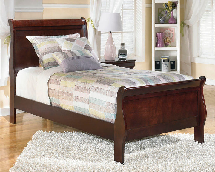 Alisdair Twin Sleigh Bed - Reddish Brown (2)
