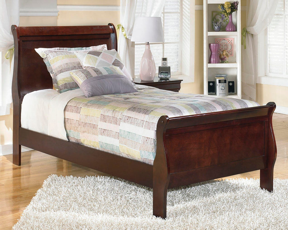 Alisdair Twin Sleigh Bed - Reddish Brown (2)