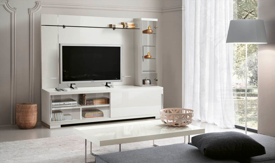 ALF Italia Asti TV stand in white high gloss