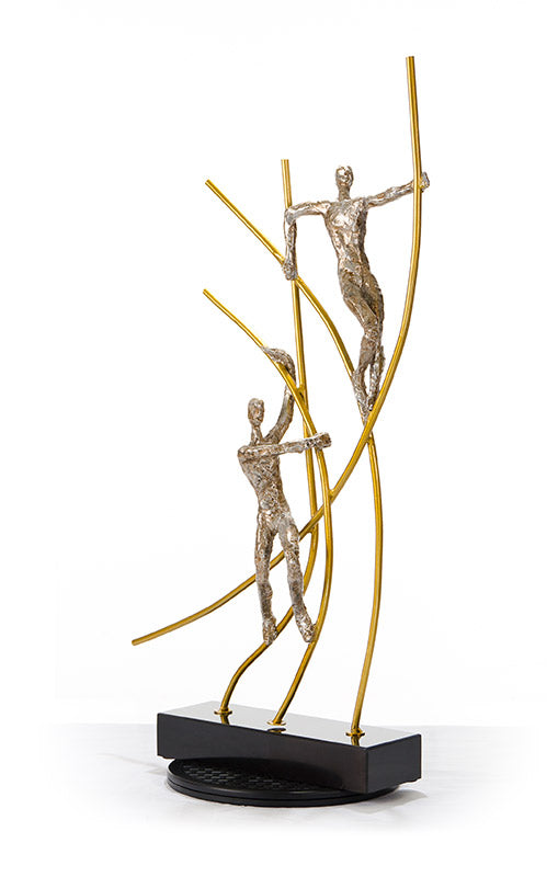SZ0238 Modern Bronze Acrobats-Poles Sculpture - View 4
