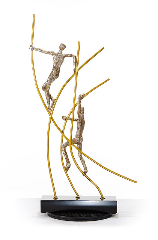 SZ0238 Modern Bronze Acrobats-Poles Sculpture - View 6