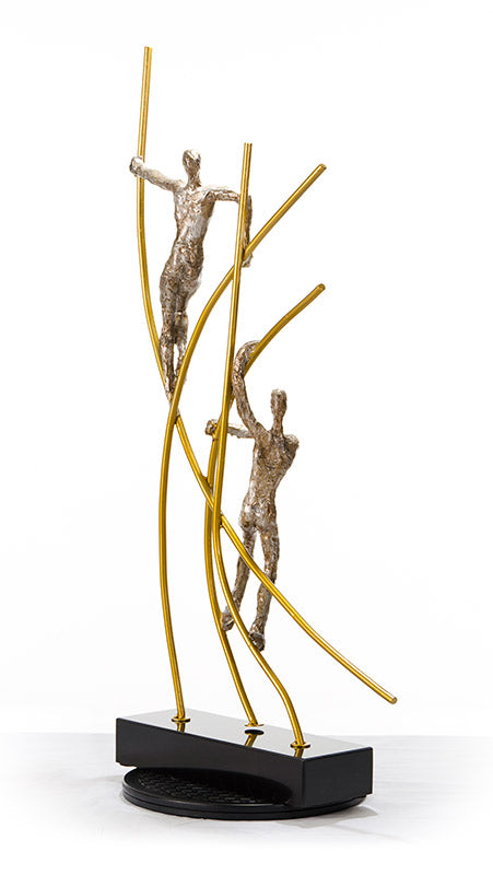 SZ0238 Modern Bronze Acrobats-Poles Sculpture
