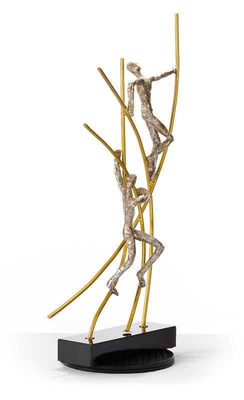 SZ0238 Modern Bronze Acrobats-Poles Sculpture
