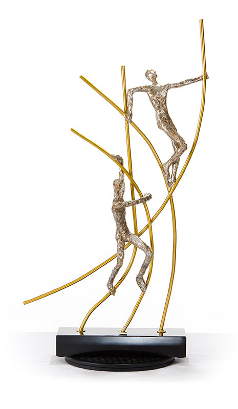 SZ0238 Modern Bronze Acrobats-Poles Sculpture