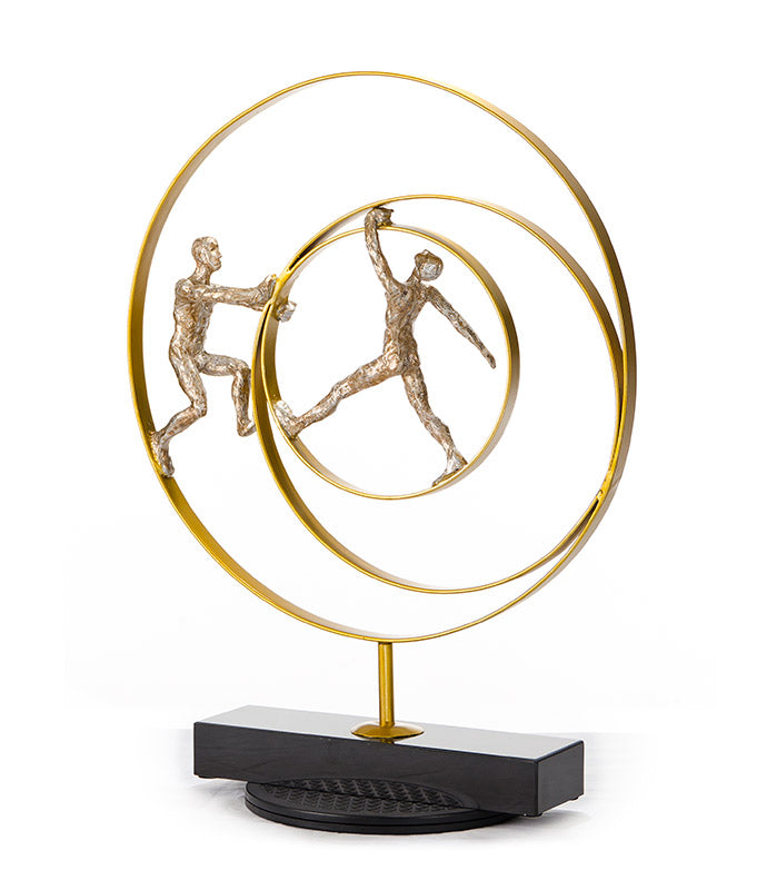 SZ0240 Modern Bronze Acrobats-Rings Sculpture - View 4