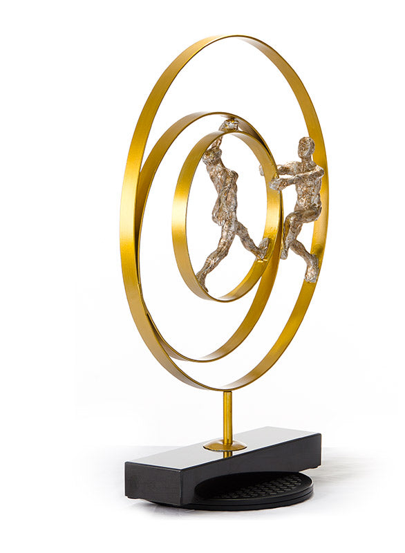 SZ0240 Modern Bronze AcrobatsRings Sculpture