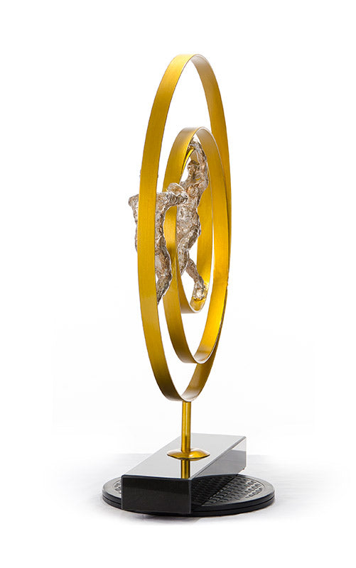 SZ0240 Modern Bronze Acrobats-Rings Sculpture