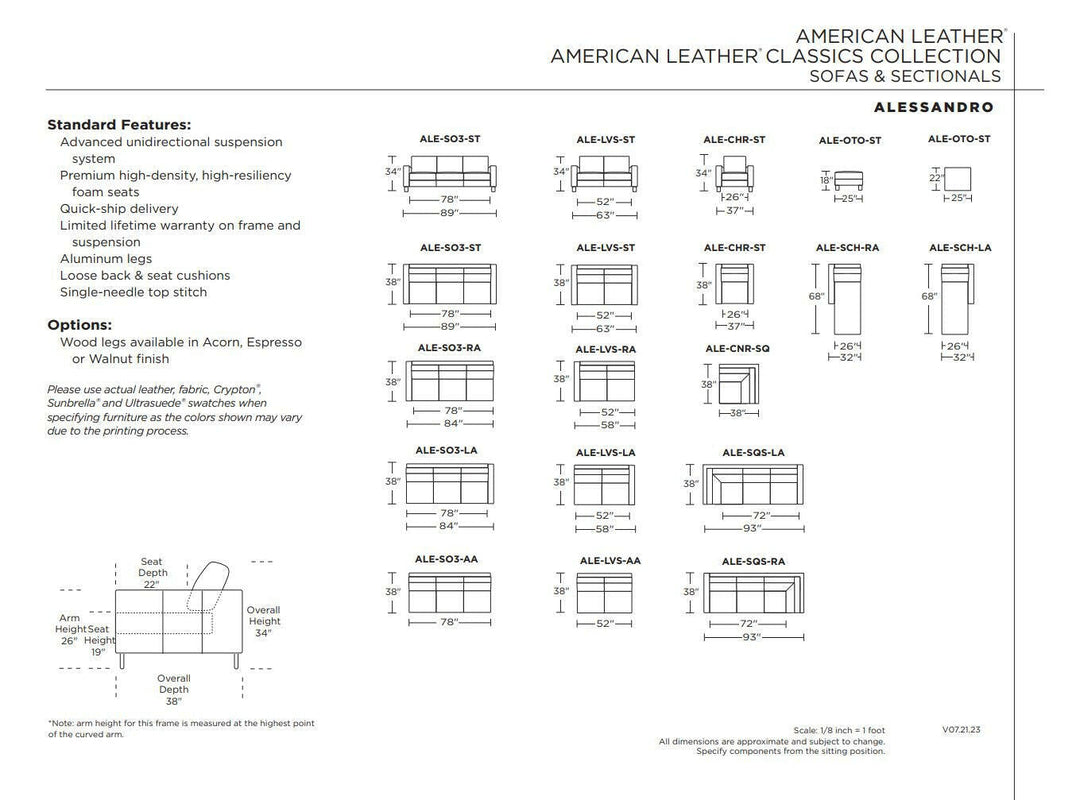 American Leather American Leather Alessandro ALE-SO3-ST Track Arm Sofa at   Contempo Furniture  Contempo Furniture American Leather Alessandro ALE-SO3-ST Track Arm Sofa American Leather.
