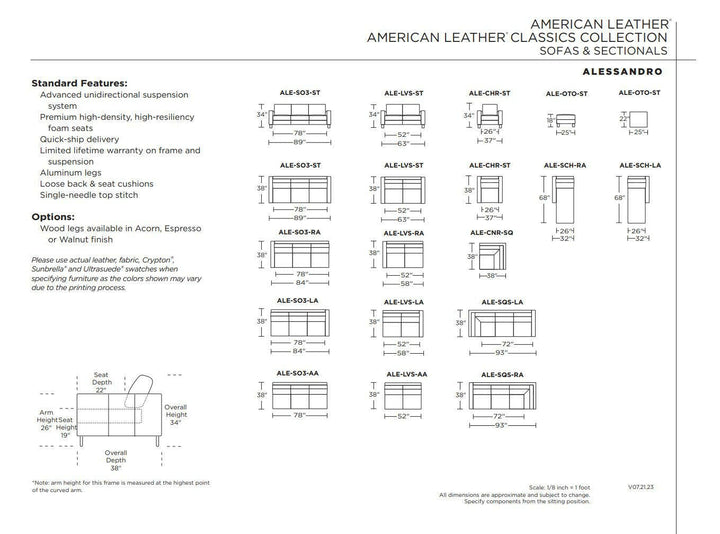 American Leather American Leather Alessandro ALE-SO3-ST Track Arm Sofa at   Contempo Furniture  Contempo Furniture American Leather Alessandro ALE-SO3-ST Track Arm Sofa American Leather.