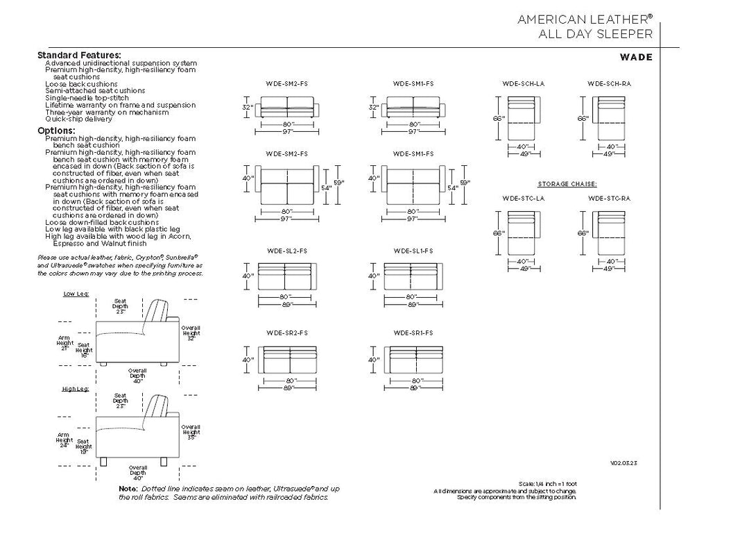 Wade All Day Sleeper by American Leather