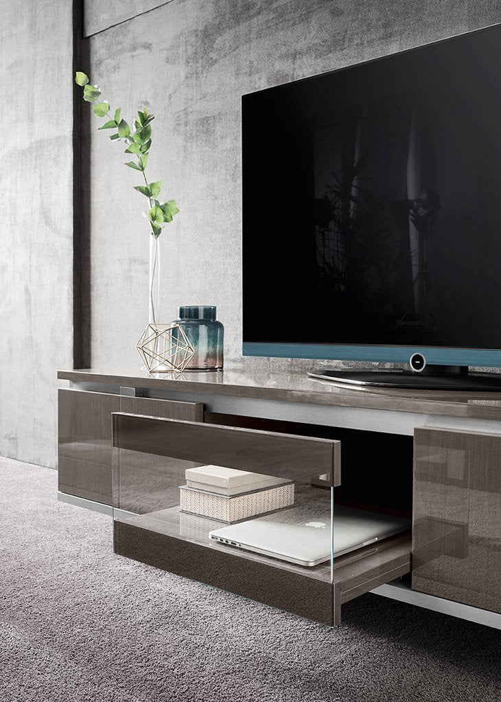 ALF Italia Athena TV stand in greige high gloss