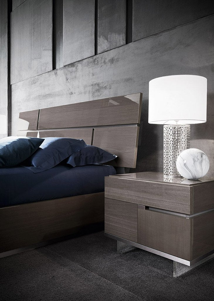 ALF Italia Athena bed in greige high gloss