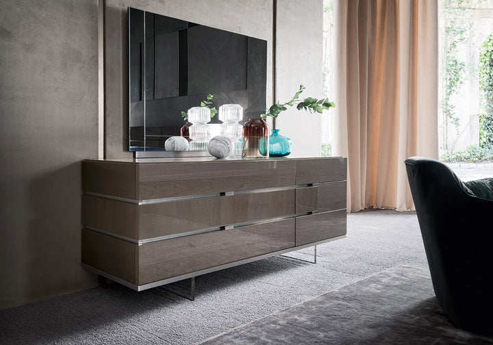 ALF Italia Athena nightstand in greige high gloss